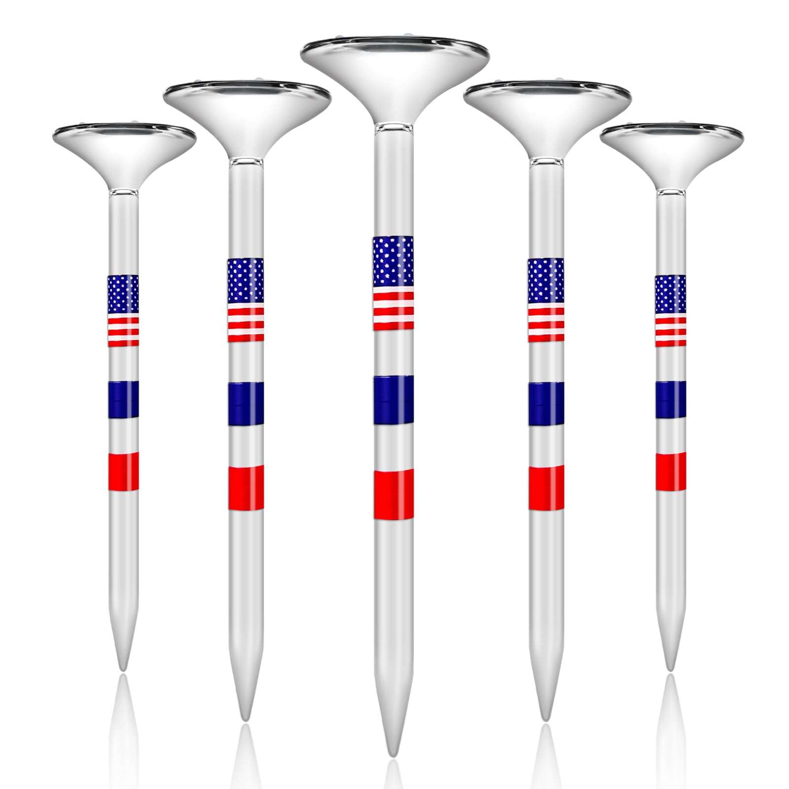 Pulselala Premium Golf Tees, 3 1/4'' Unbreakable Transparent Plastic Golf Tees, Reduces Friction & Side Spin, Golf Accessories Gift for Men American Flag（50 Count） 2