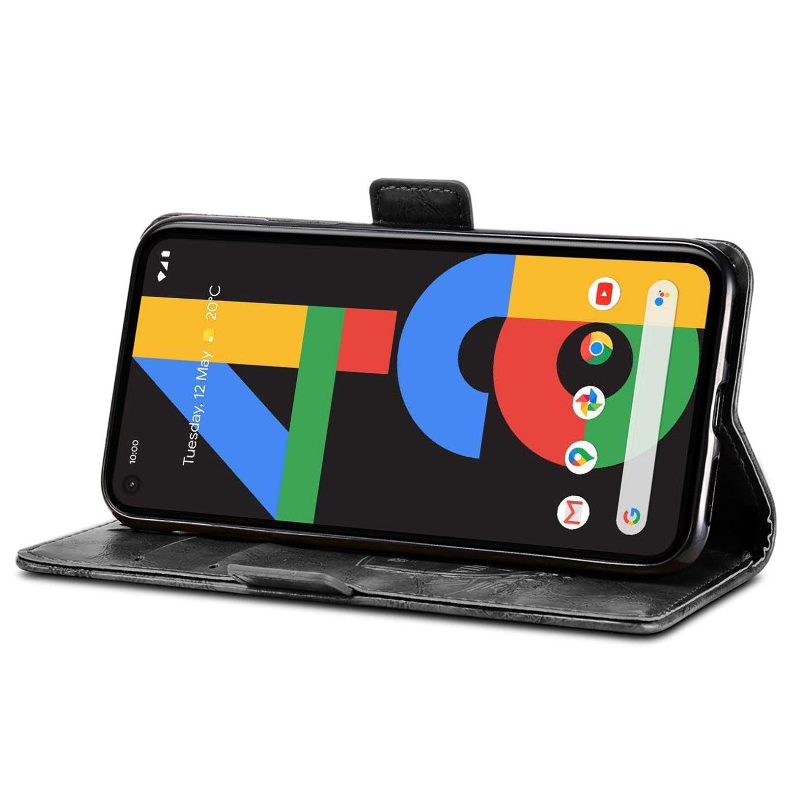 Case for Google Pixel 4A, Designed for Google Pixel 4A Wallet Case with Card Slots, Folding Stand Protective Cover for Google Pixel 4A. (Black, 5.8'') 3