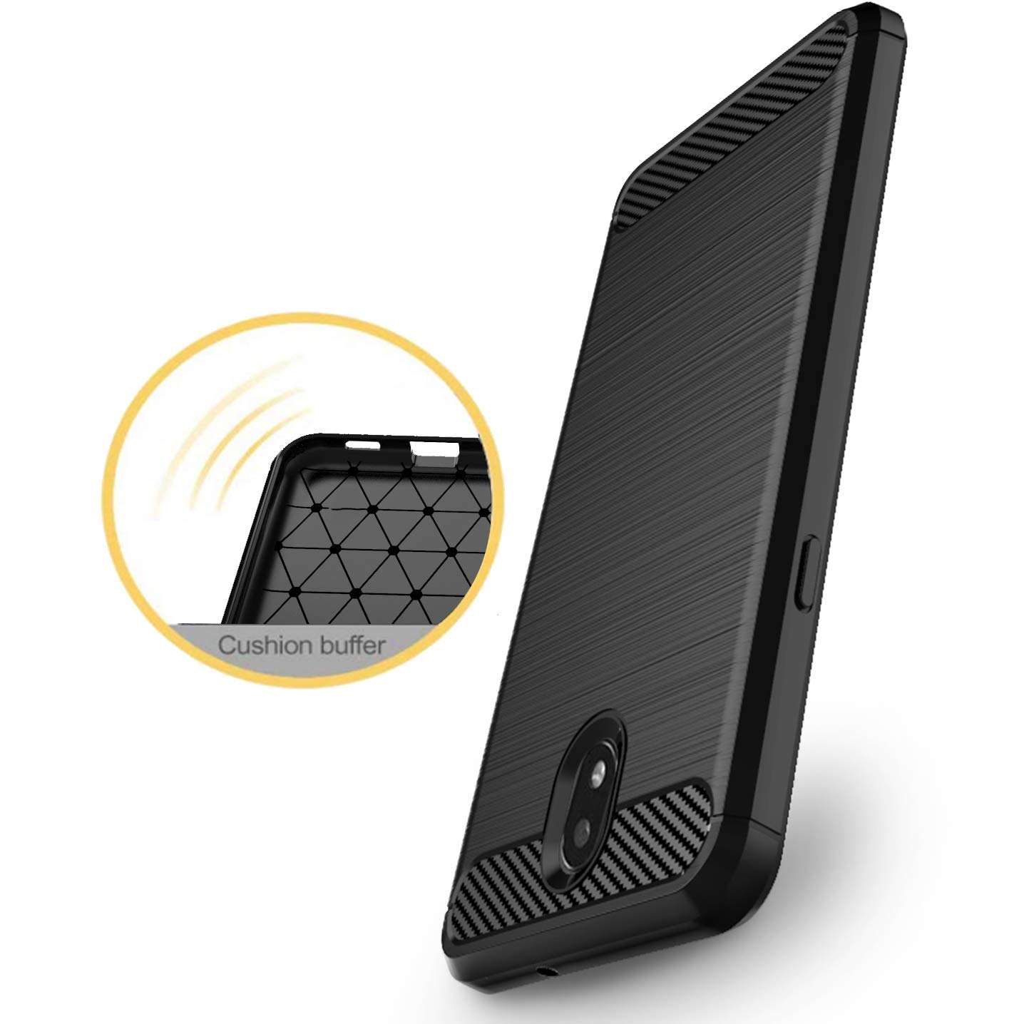 Dzxouui for LG Escape Plus case,LG K30 2019/Arena 2 case,Protective Phone Cover Shockproof Soft TPU Cases for LG K30 2019/X2 2019/Arena 2/Tribute Royal/Journey LTE/Escape Plus(DL-Black) 3