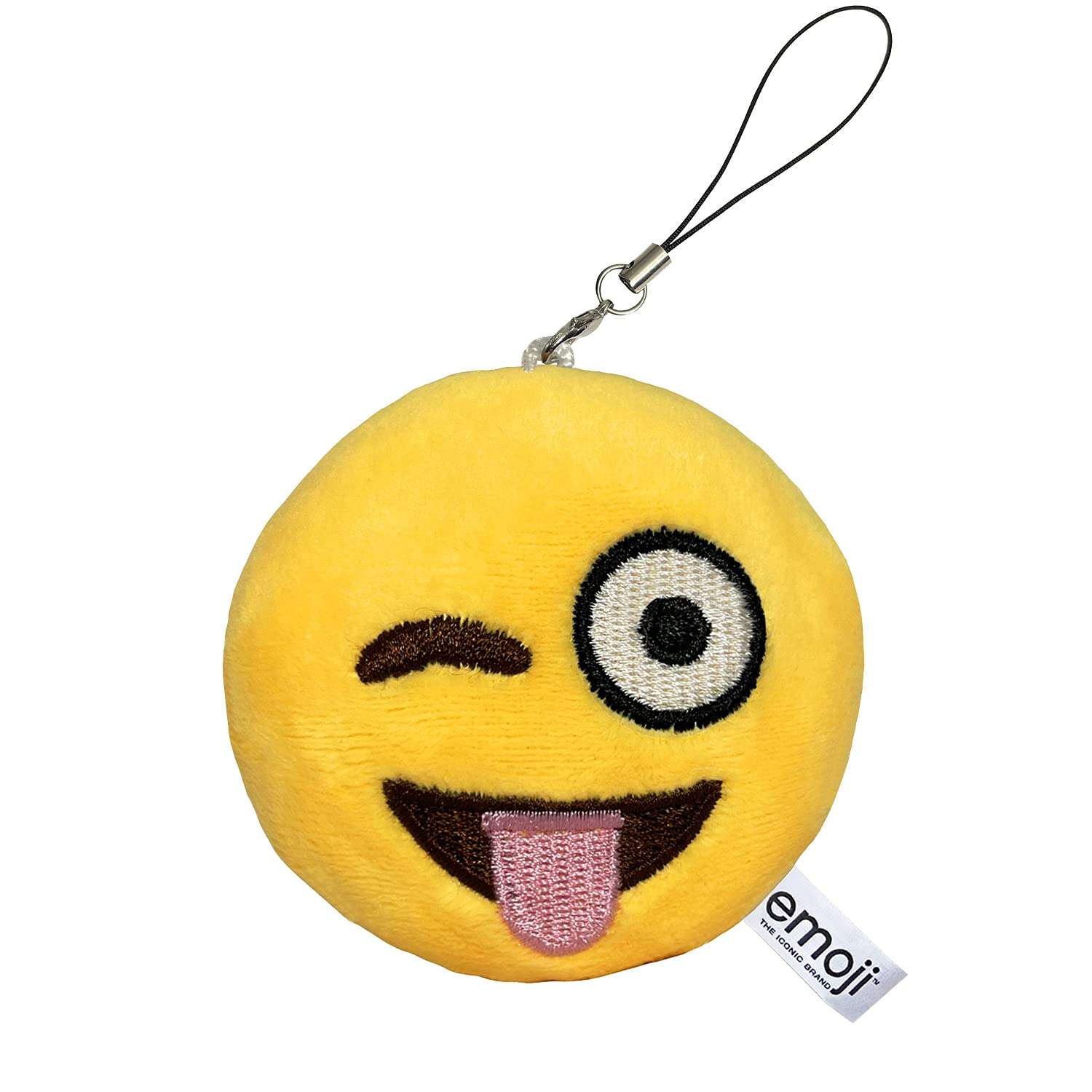 EvZ Emoji Iconic Emoticon Cushion Stuffed Plush Cute Soft Keychain, Cool, 3 inches 5
