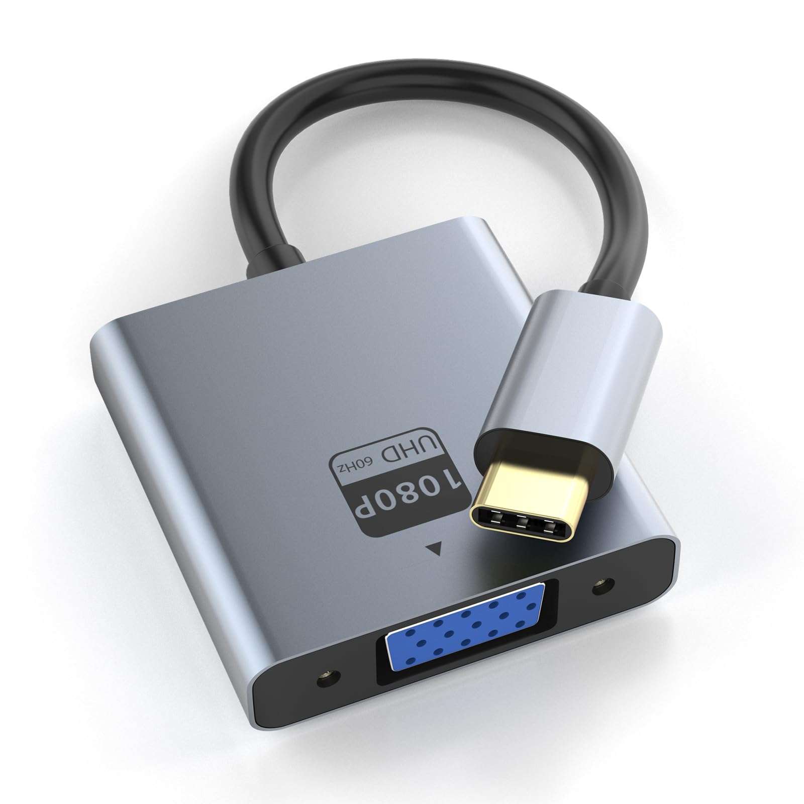 Cyberguys! VGA to USB C Adapter, Type-C to VGA Female Video Converter Supports 1080P@60Hz, Plug & Play, Compact & Durable, Compatible with MacBook, Dell, HP, Chromebook, iPad Pro & More, No Audio