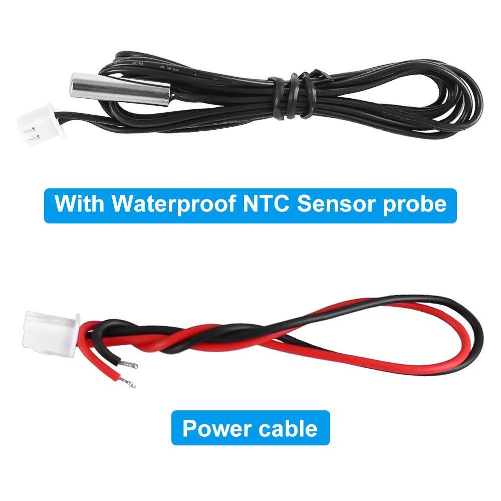 Temperature Gauge Sensor for Car, Icstation DC 4-28V Digital Temperature Meter with NTC Waterproof Probe -50~125℃ Digital Thermometer for Reptile Tank Thermostat Regulator for Vehicle 5