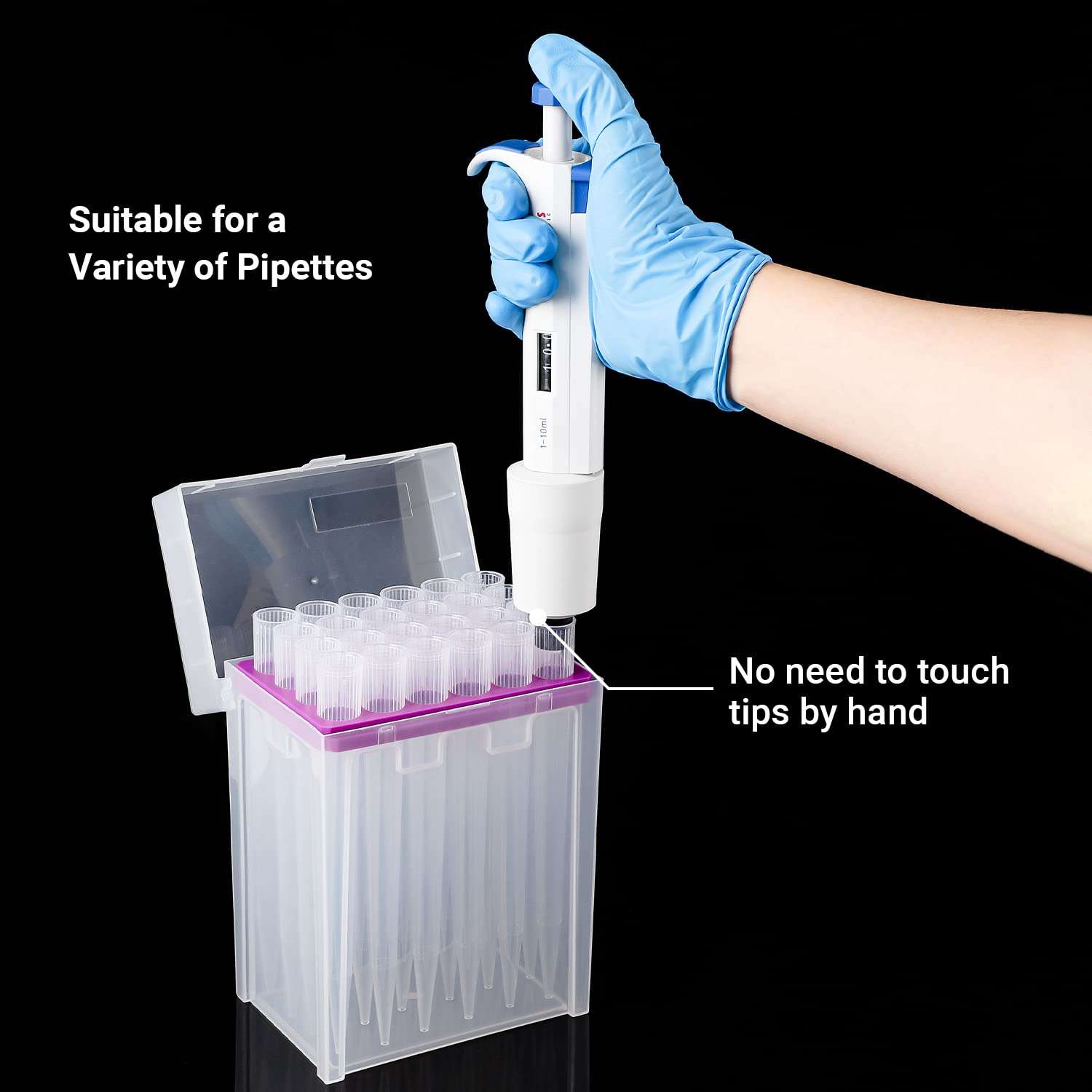 FOUR E'S SCIENTIFIC Laboratory Pipette Stand with 1-10ML Single-Channel Pipettor and 10ml Pipette Tips (1 Rack 24 Tips) 6