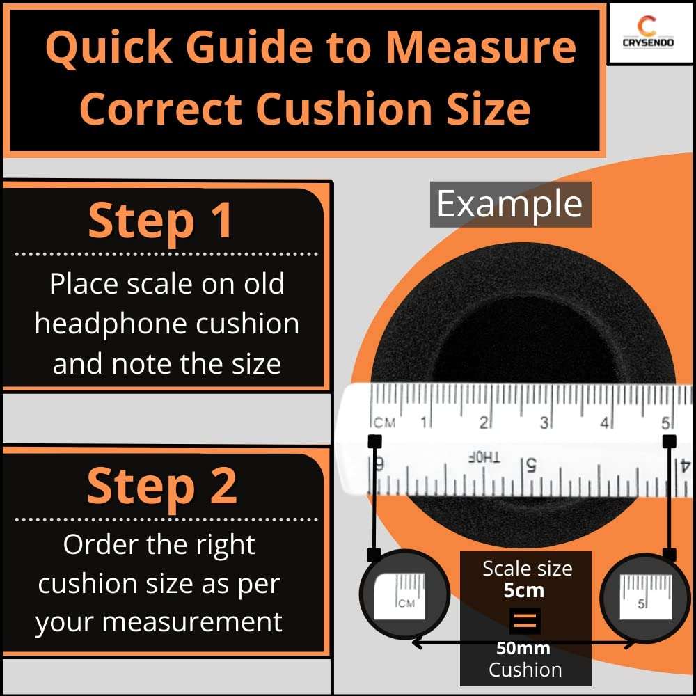 Crysendo Headphone Cushion (55mm / 5.5cm) | 5MM Thick Replacement Earpads Soft Sponge Cover Ear Muffs | High-Density Foam for Enhanced Comfort & Long Life | Pack of 6 pcs / 3 Pairs (Black) 6