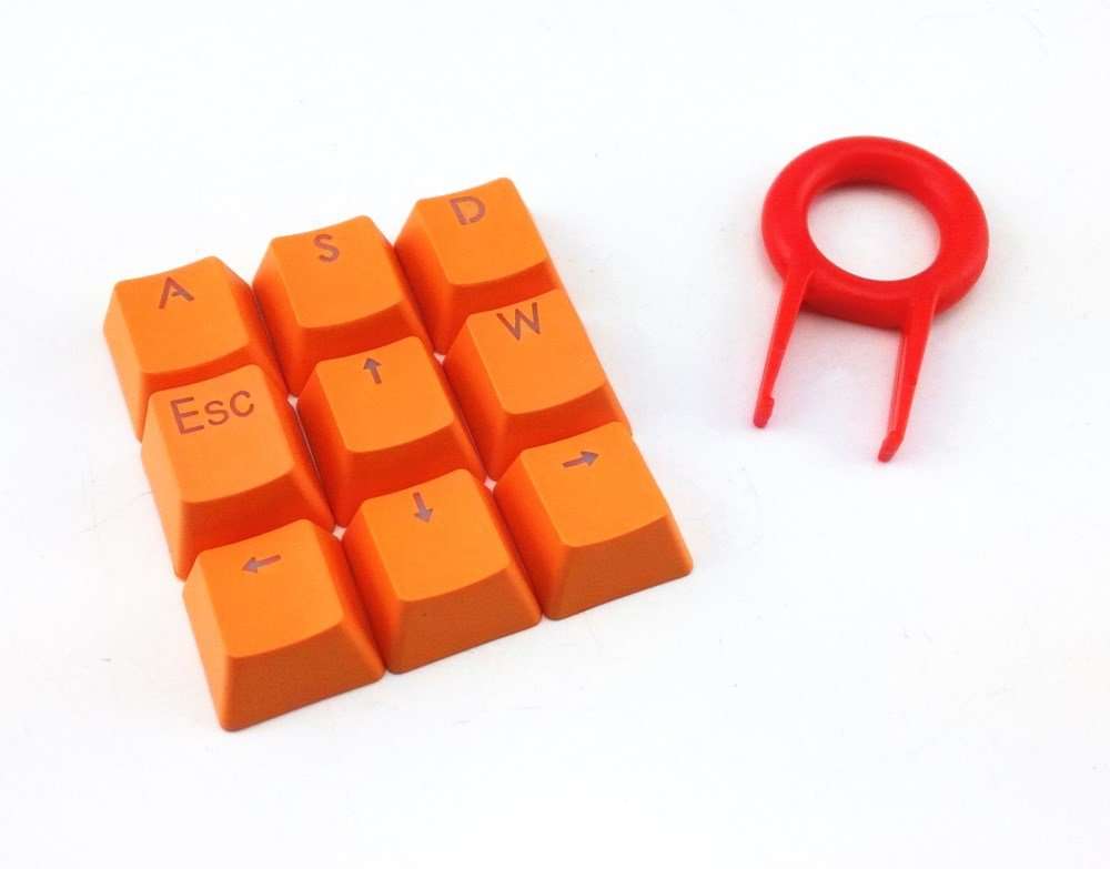 Honbay 9 Orange PBT Keys Backlit Translucent Keycaps for Mechanical Keyboard with Red Key Puller 1