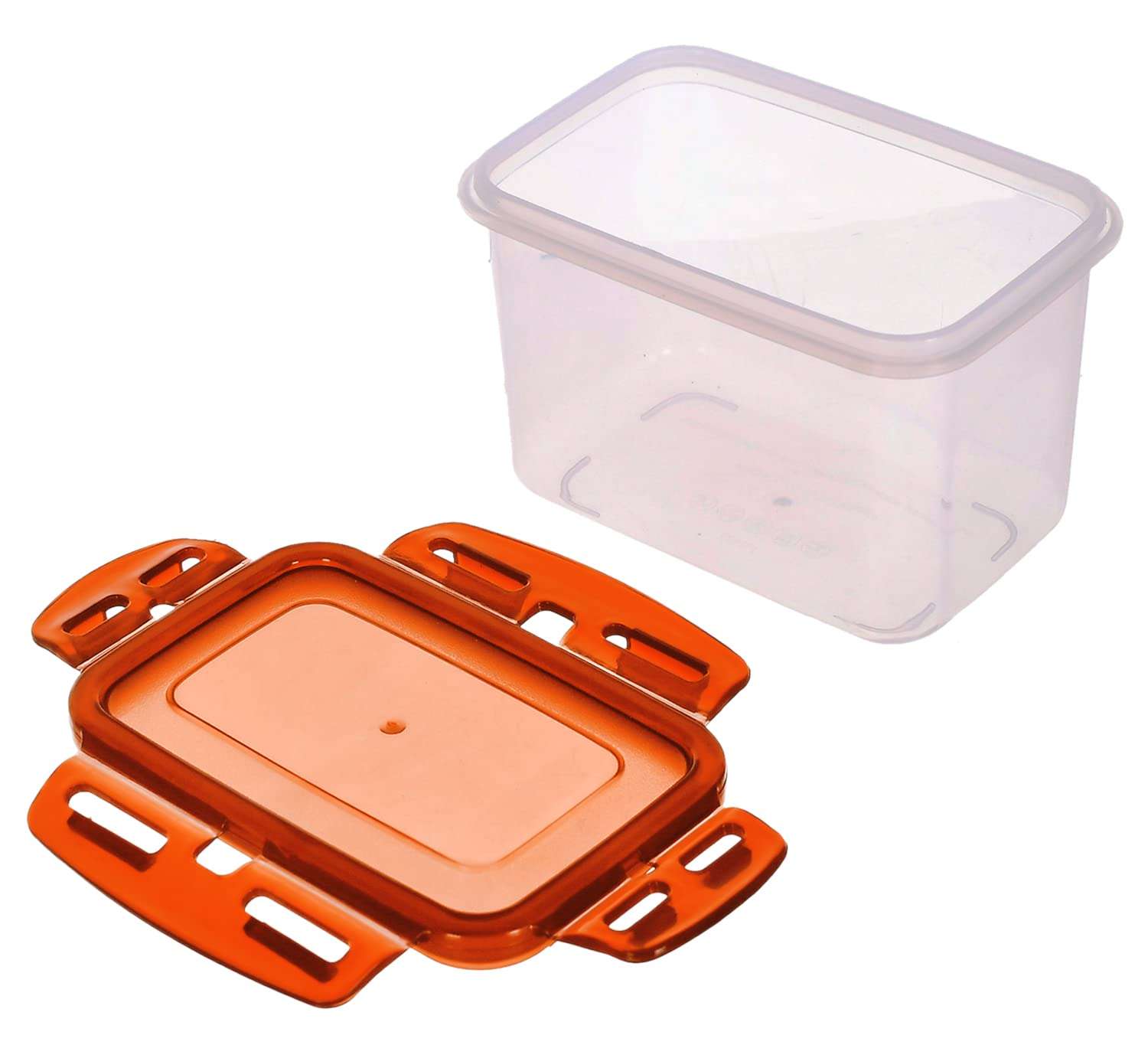 Kuber Industries Heart Home Plastic Food Storage Container/Box for Cookies, Nuts, Beans, chutneys with Airtight Lock Lid, 600ml Pack of 4 (Black & Brown)-46KHH0243 4