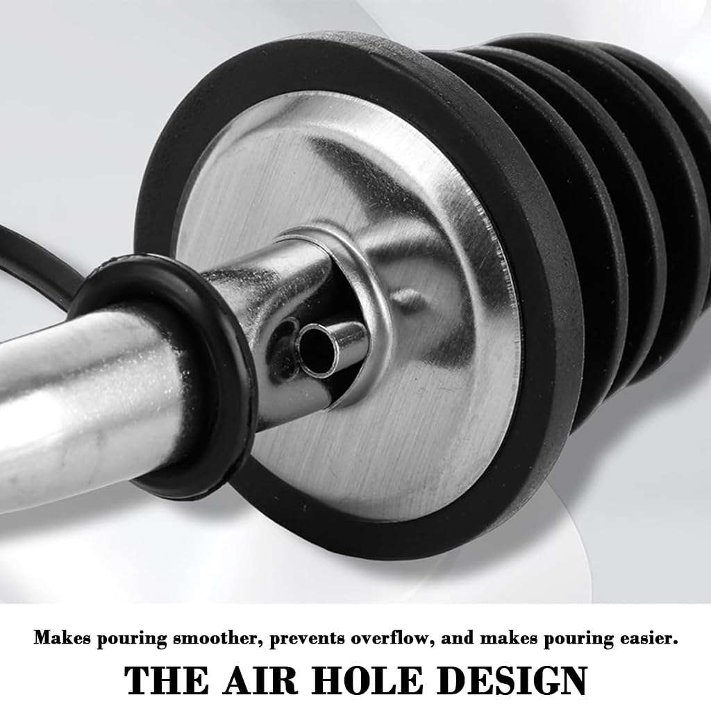 Supvox® Oil Bottle Cap Dispenser - 6 Pcs Bottle Cap Oil Pourer Bottles Nozzle Stopper Pourer Leak Proof Oils Pour Spouts for Oils Vinegar Stainless Steel Free Flow Bottles with Dust Caps for Kitchen 5