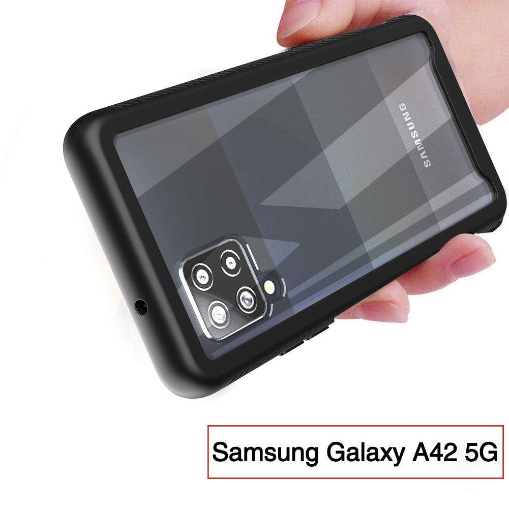 Hoyyi for Samsung Galaxy A42 5G Case with Built-in Screen Protector, Dual Layer Hybrid Protection, Crystal Clear Back, Full-Body Rugged Shockproof Protective Cover for Samsung Galaxy A42 5G (Black) 4