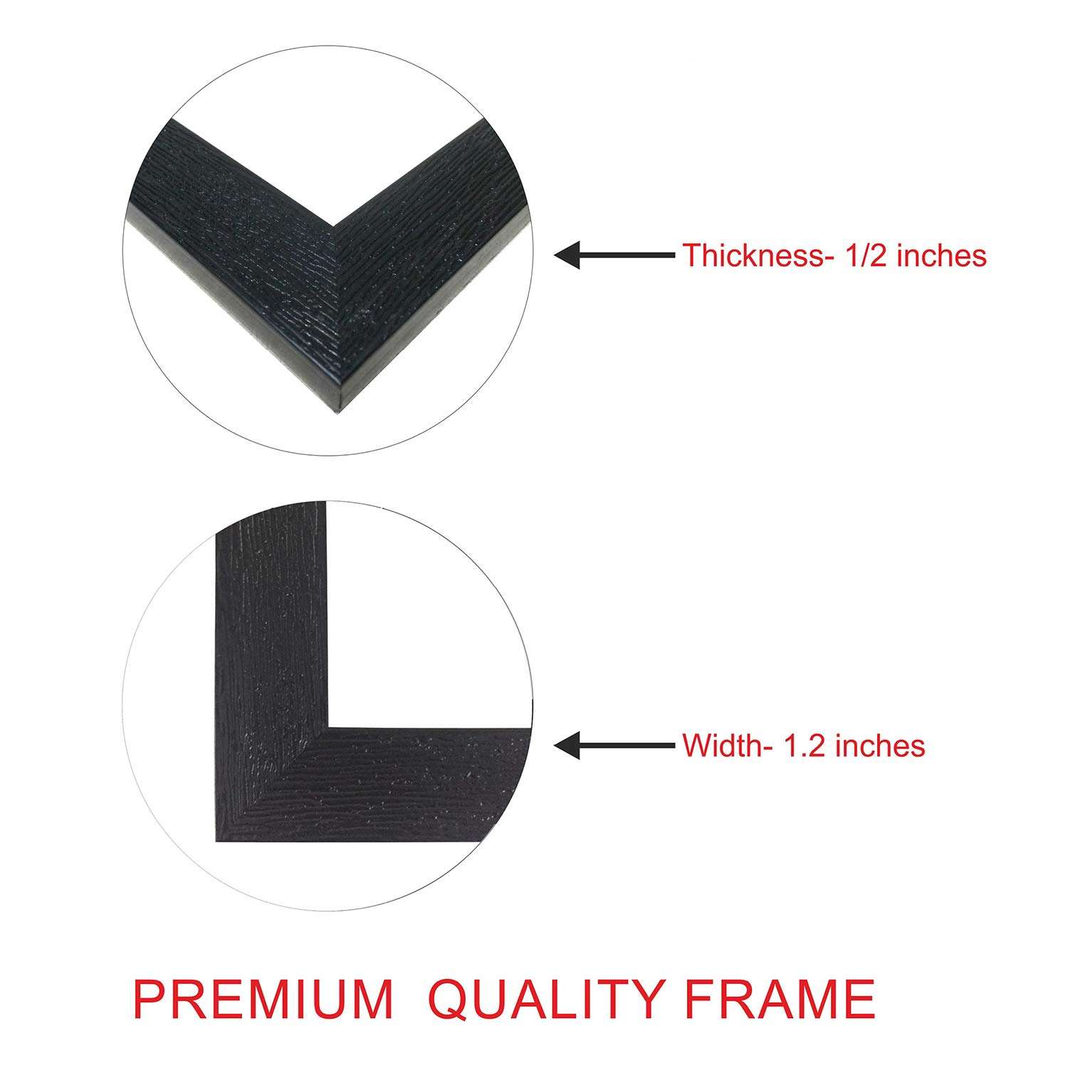 RANDOM (RP-2274 Abstract BUDDHA Sitting with Followers Framed Painting, 18 inch X 12 Inch 6