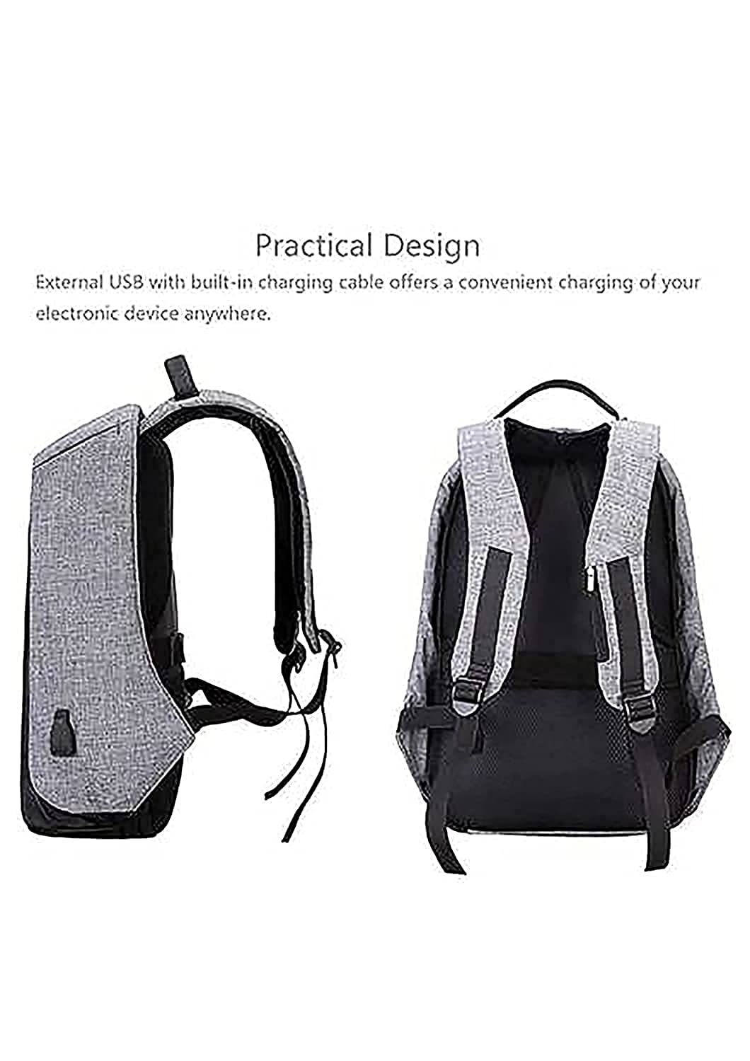 Dhiya Collection Anti Theft Laptop Bag 15.6 Inch USB Charging Port Bag for Men Women 5