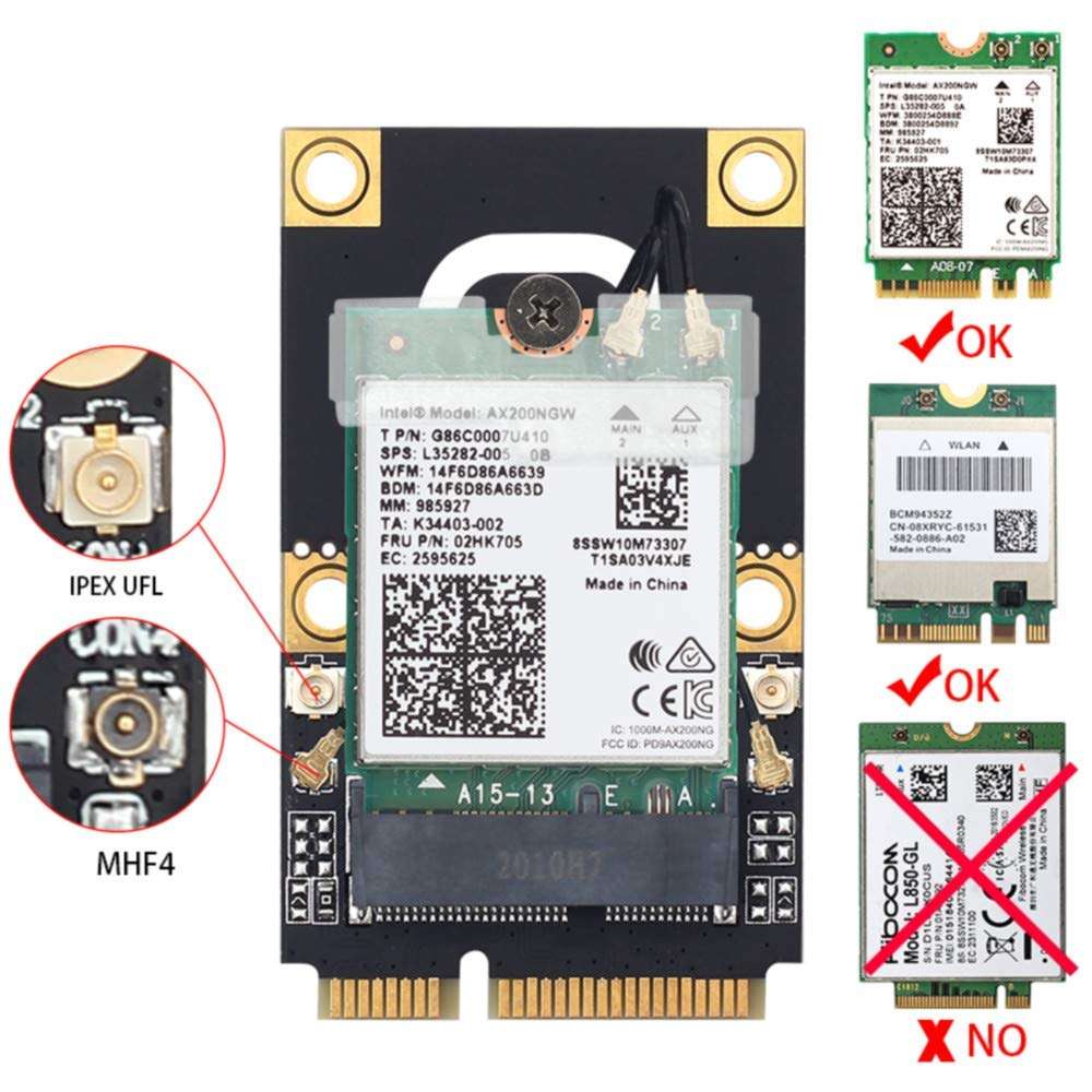 M.2 Key A/E to Mini PCI-E Converter Card, Enable NGFF WiFi Cards Like AX210/AX200 on Older Laptops with Mini PCI-E Slot, for Models from 2010-2016 6
