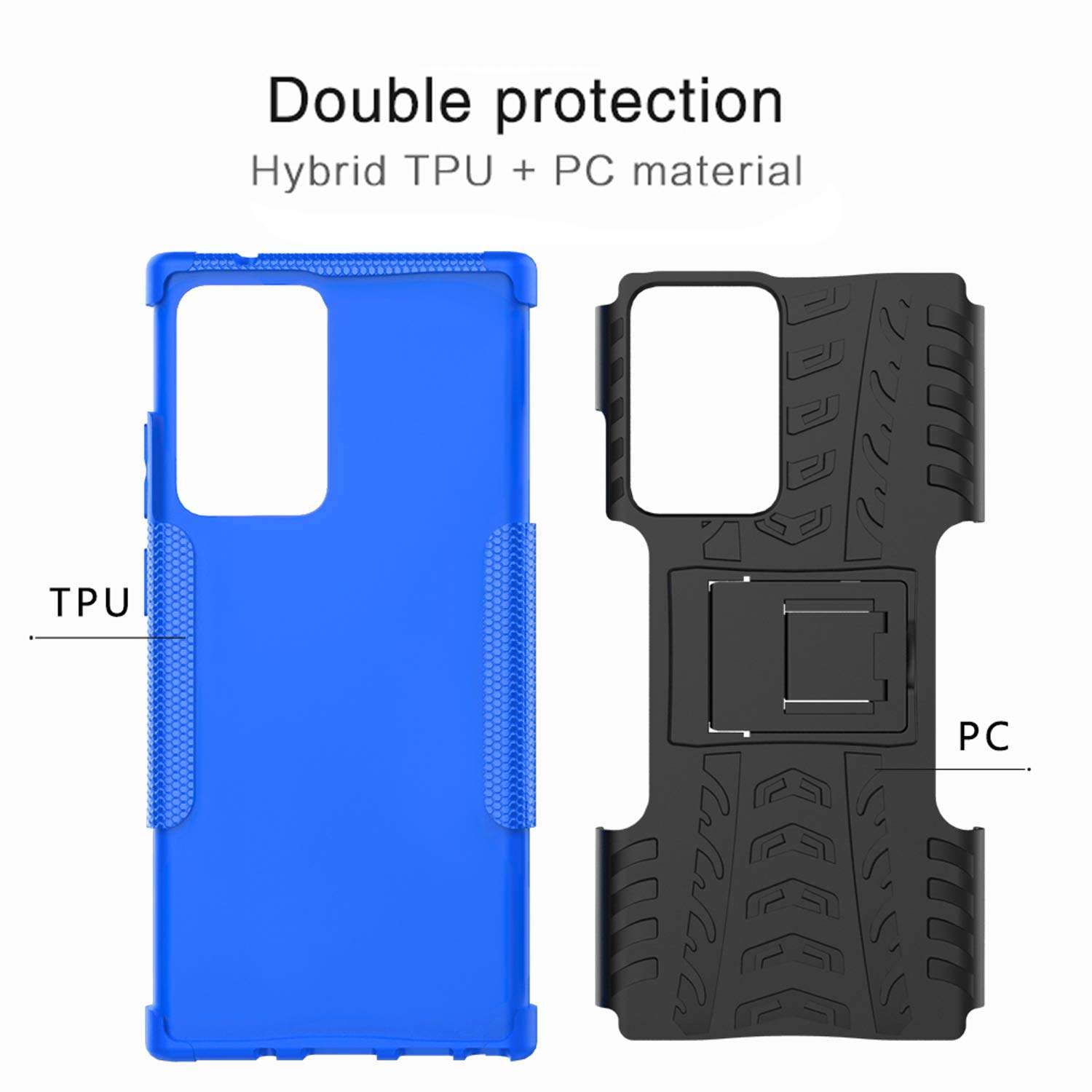 EVB for Samsung Note 20 Ultra Case,Galaxy Note 20 Ultra Case,[Shockproof] Tough Rugged Dual Layer Protective Case with Hybrid Kickstand Cell Phone Cover for Samsung Galaxy Note 20 Ultra 5G (Blue) 6