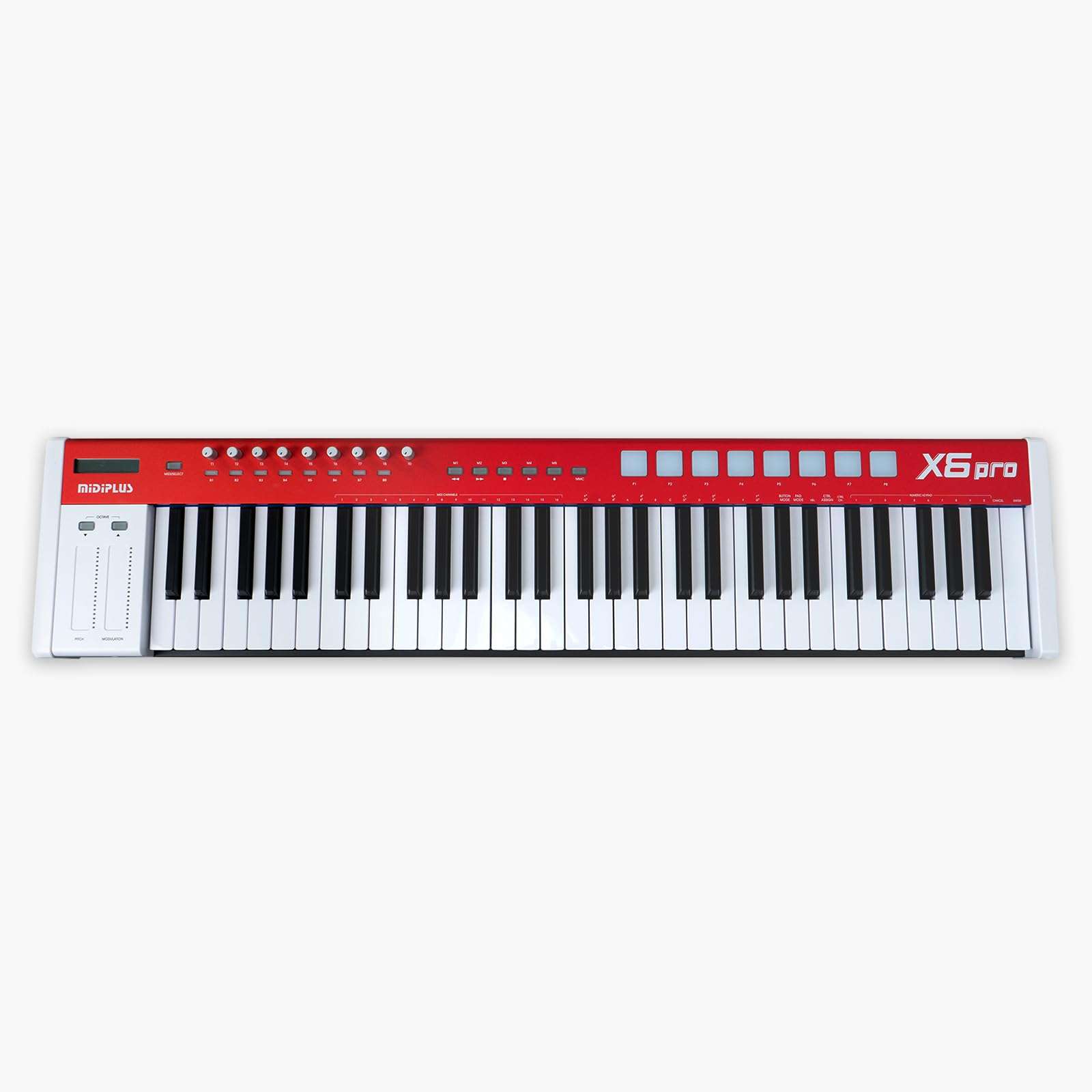 Midiplus X6 PRO MIDI Keyboard 61 piano style semi weighted keys, USB with sound engine