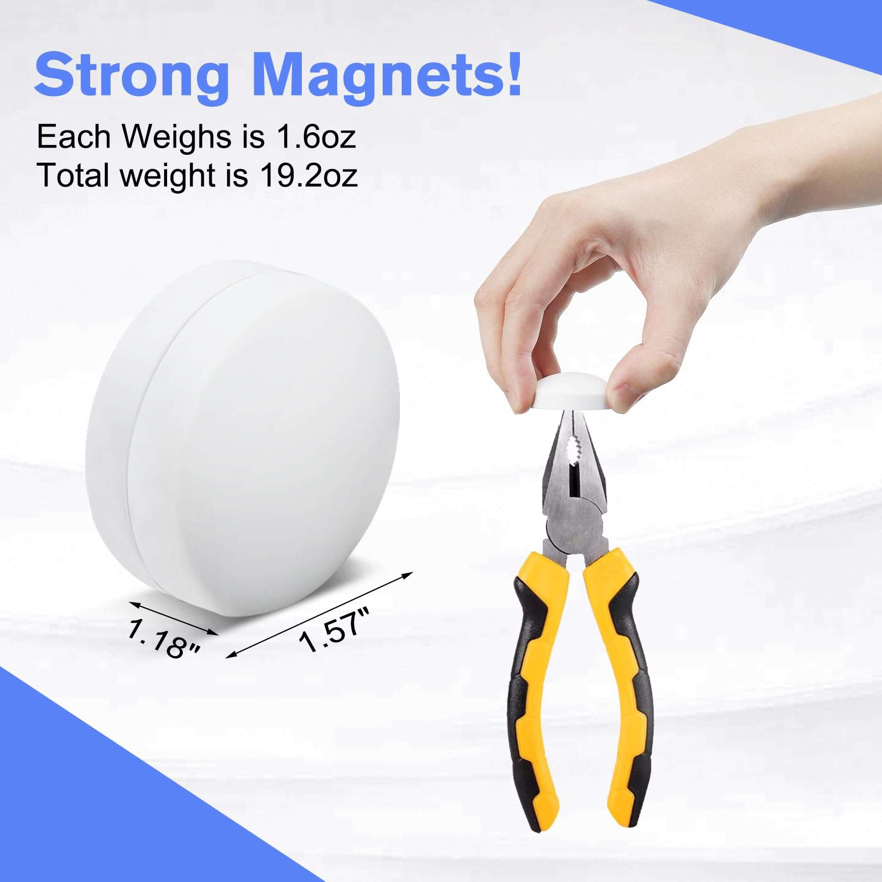 Magnetic Shower Curtain Weights - 360° Silicone Wrapped, Rustproof and Waterproof - Heavy Duty Magnets for Stable Shower Curtains - 6 Pairs (White) 3