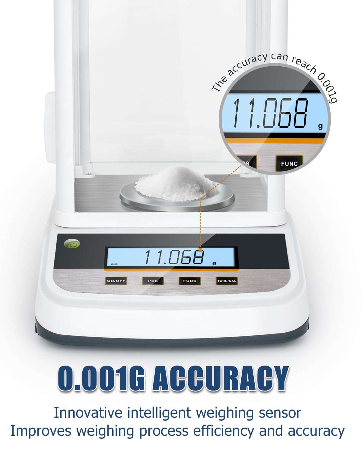 500g Analytical Lab Balance with 0.001g Ultra-Precision, Digital Scale Multi-Functional Units Plug-in Exclusive 500g Weight - Ideal for Laboratories, Research, Industrial, Kitchen, Food, Jewelry… 4