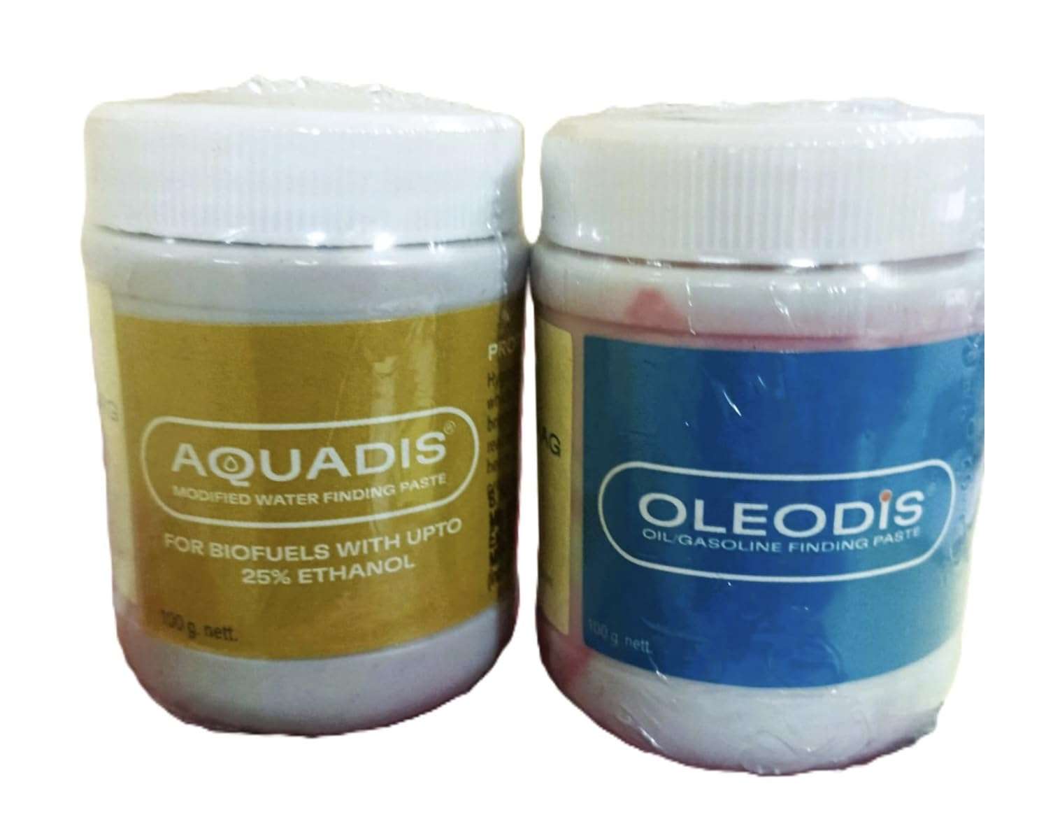 Aquadis Modified Water Finding Paste for Biofuels with up to 25% Ethanol (WATER PASTE), Oleodis Oil Gasoline Finding Paste(OIL PASTE OR DIP PASTE), (100 g Each) Combo Pack for Petroleum Testing 1