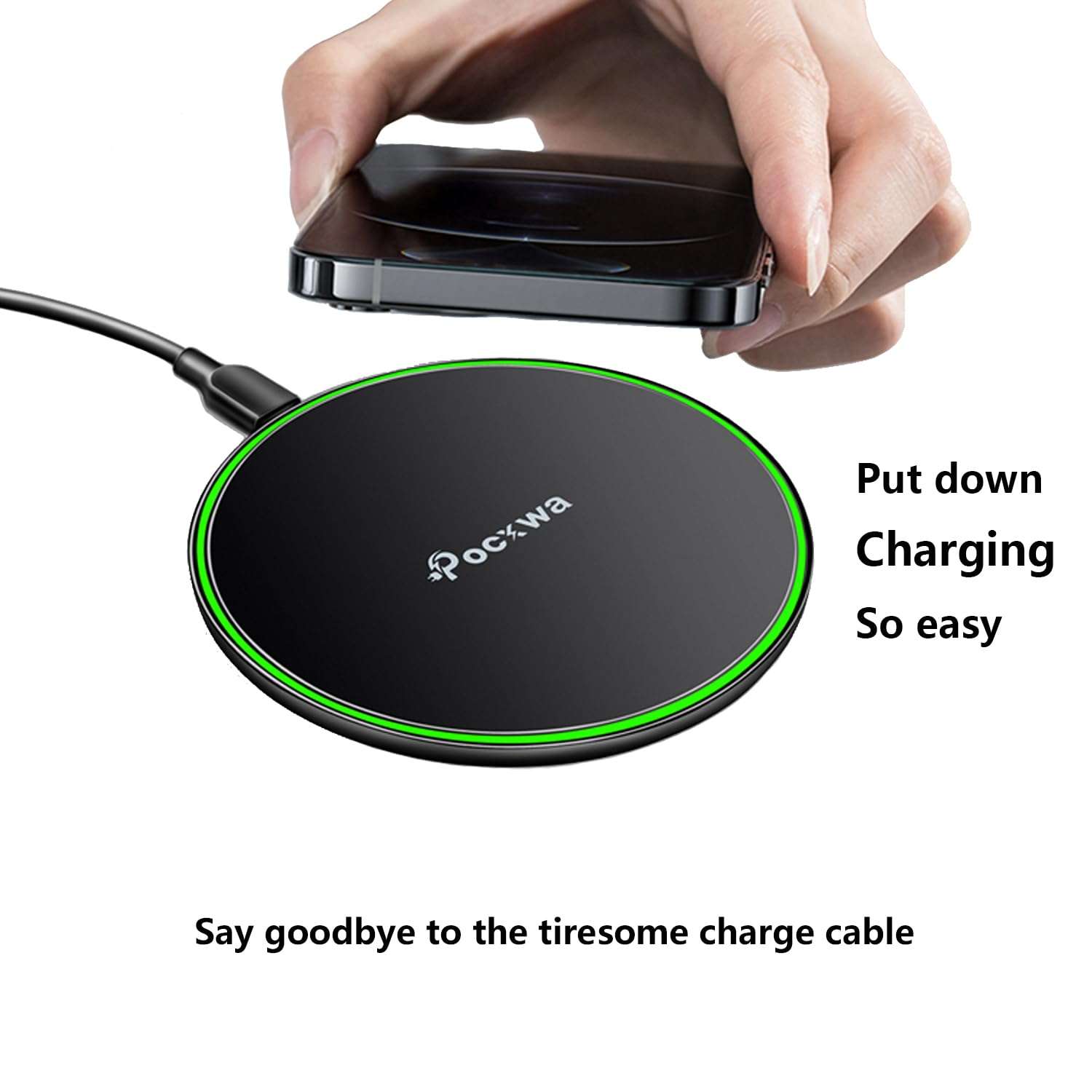 Wireless Charger for Samsung Galaxy S25 Ultra S24 Plus S23 S22 S21 S20 S10 S9 S8, Galaxy Note 20 10 9 8; Fast Wireless Charging Pad Compatible with iPhone 16 Pro Max 15 14 13 12 11 XS XR X 6