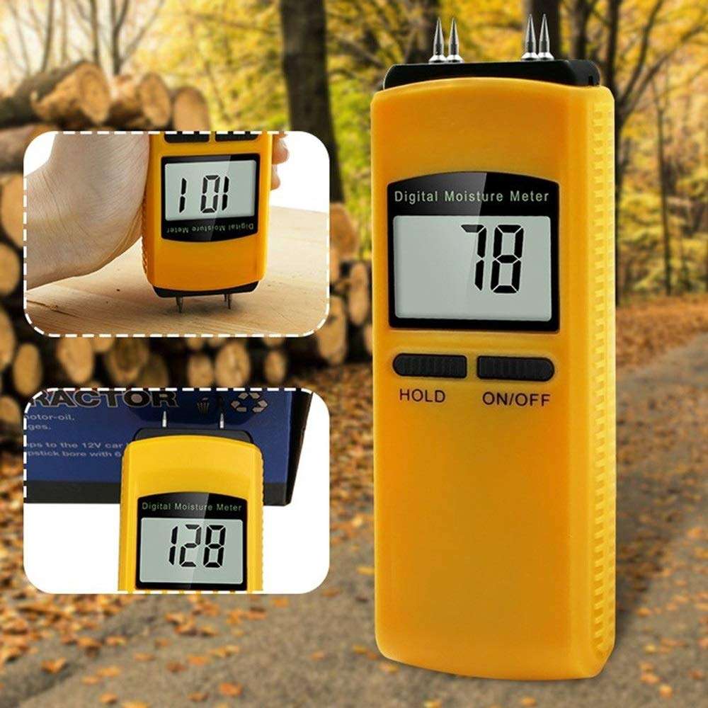 WZCUICAN Moisture Meters 4Pins Digital Wood Moisture Meter Tree Bamboo Paper Meter Tester Tree Detector Humidity Tester Timber Damp Detector 4