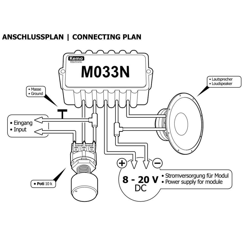 KEMO M033N 18 Watt Universal Mono Amplifier Module 3