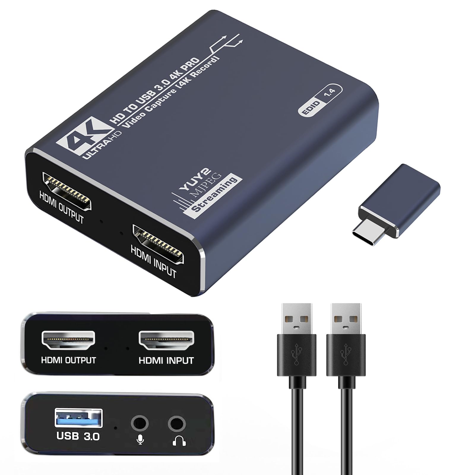 WLXKJY Capture Card, 4K Audio and Video Full HD 1080P HDMI USB 3.0 Video Capture Card for Streaming Video Recording, Suitable for Nintendo Switch/Camera/PS4/OBS/PS5/Xbox