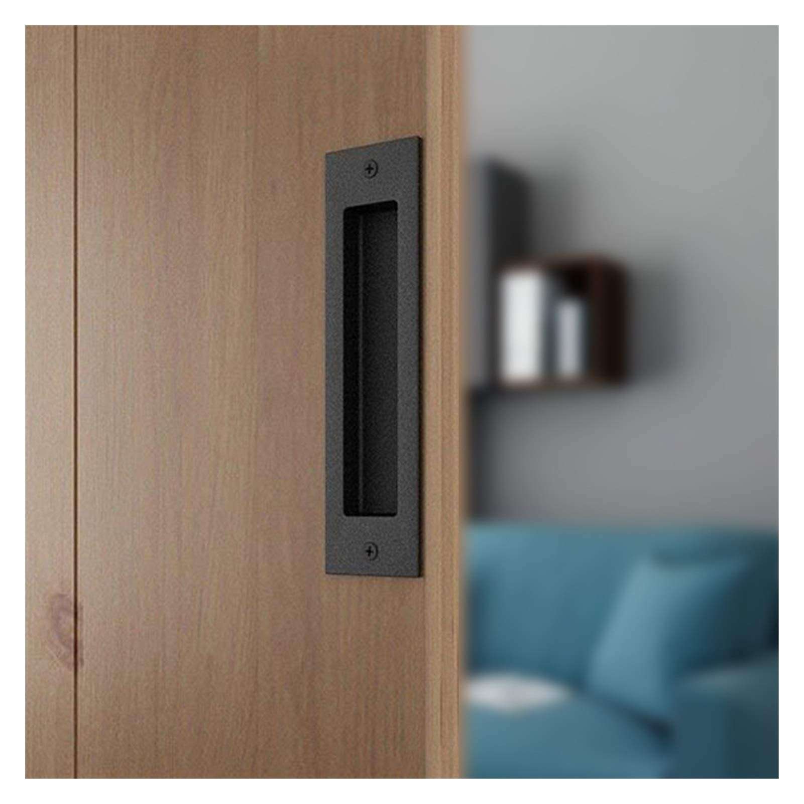 KJBGS Door Handle Sliding Barn Gate Flush Pull Accessories Hardware Rustproof Door Handle Easy Install Embedded Square Matte Home Frosted Finger Home Hardware Accessories Door Hardware 6