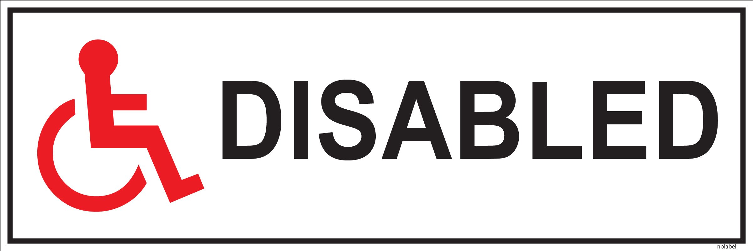 Disabled Label, Disabled Sticker Aluminum 225X75mm Self Adhesive Easy to Stick Label/Sticker