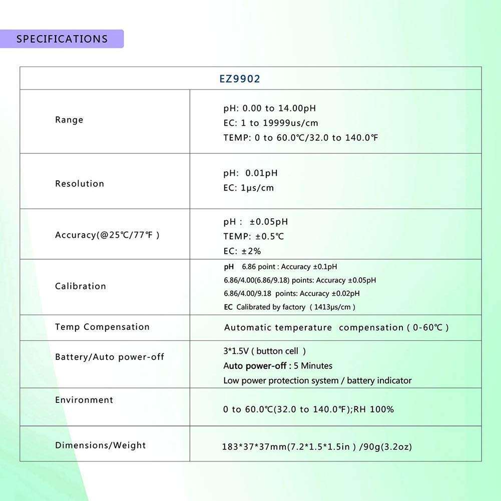 YYONGAO Water Quality Meter, Digital Ph/ec/Temp 3-in-1 Test Pen Ph Value Water Quality Test Pen Pool Home Detection PH with Backlight Precise 6