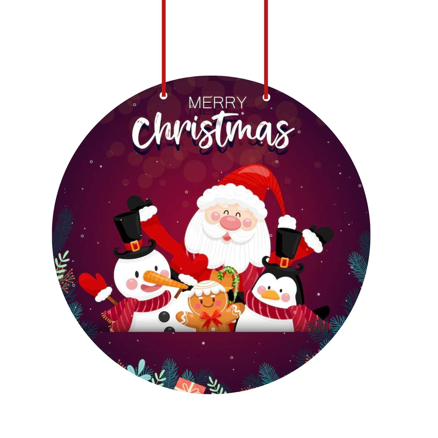 Webelkart® Premium Welcome Merry Christmas Santa Clues Family Printed Wall Hanging/Door Hanging for Home and Christmas Decorations Items| Welcome Wall Hanging (10 Inches) 1