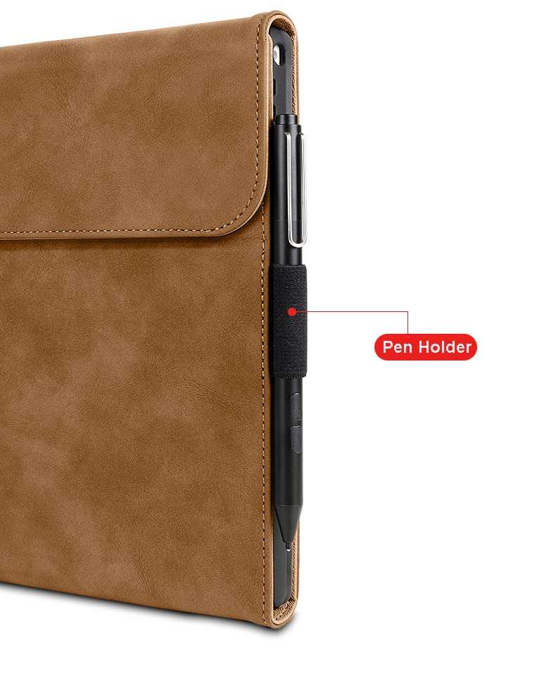Swook Case for Surface pro 8 13 inch Case Cover, with Stylus Holder, Multiple Angle Slim Cover, Compatible with Type Cover Keyboard (Surface Pro 8, Brown) 5