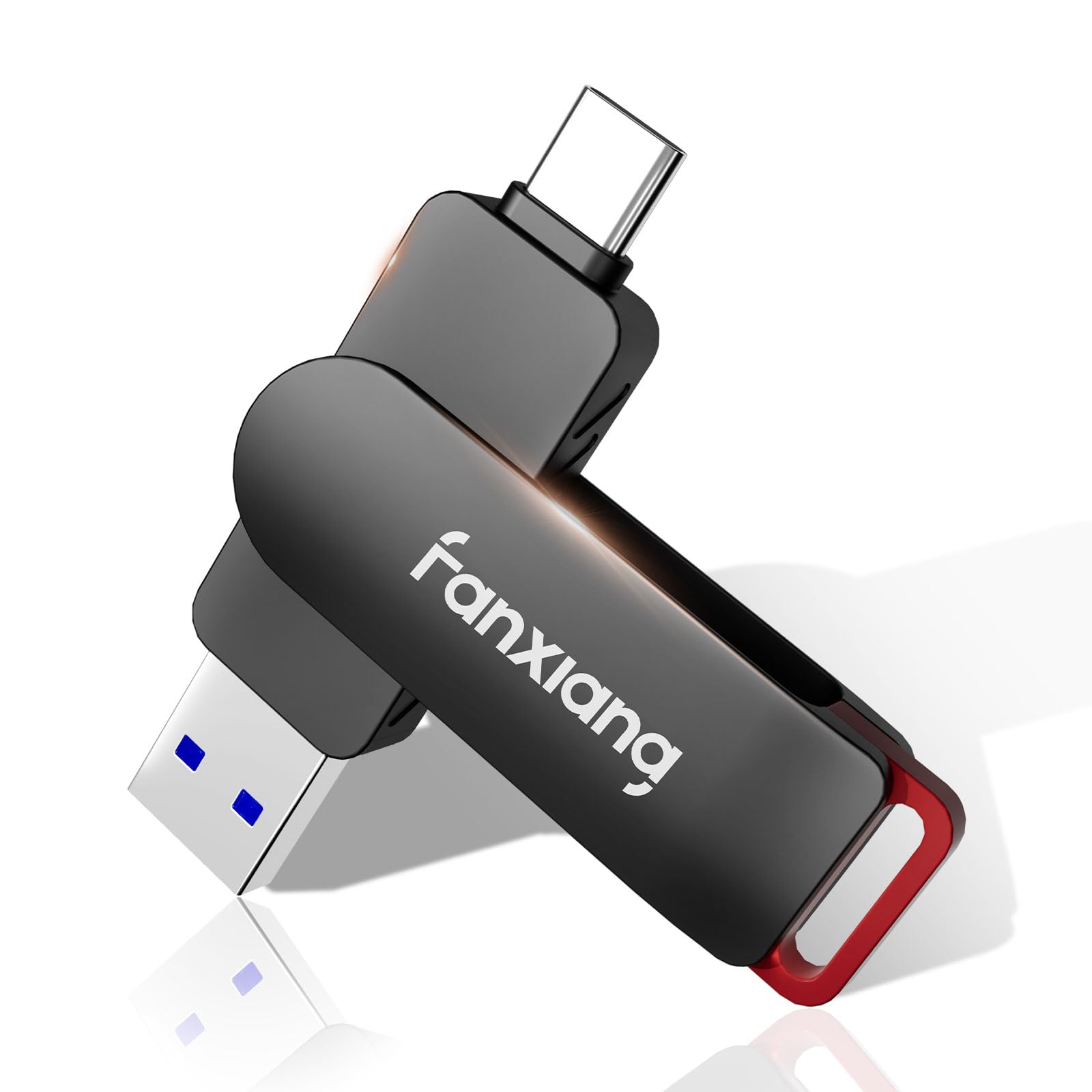 Fanxiang 256GB Flash Drive Up to 560MB/s External SSD,Type C & 3.2 USB-A,Gen 2 Thumb Drive,Memory Stick for iPhone15/PS4//Android Phone/Windows/Mac