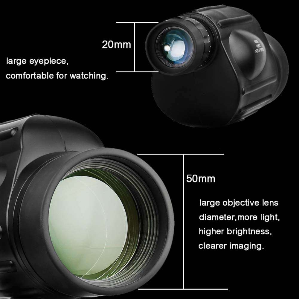 LSN Monocular 13x50 High Power Binoculars,Waterproof Telescope,for Hiking Camping Watch The Game and Tourism Etc a/A/As Shown 4