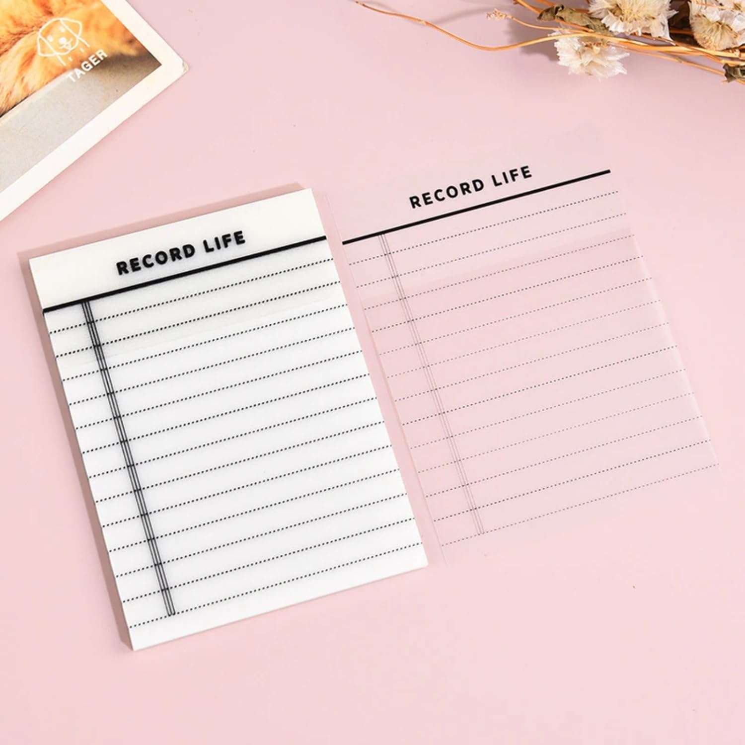 R H lifestyle Clear Transparent Daily Planner Sticky Notes to Do List Writing Note Pads (Record Life Pack of 2PCS) OS4814 6