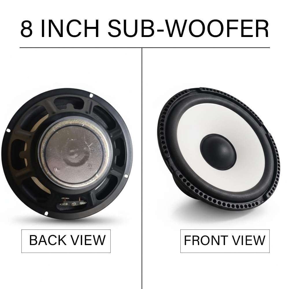 Virtual Mart India 8 inch woofer VMISWWHIE Subwoofer 4