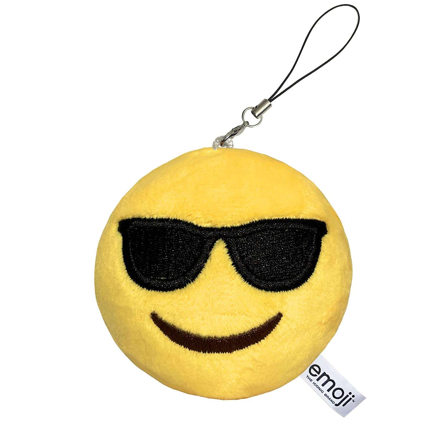 EvZ Emoji Iconic Emoticon Cushion Stuffed Plush Cute Soft Keychain, Cool, 3 inches 4