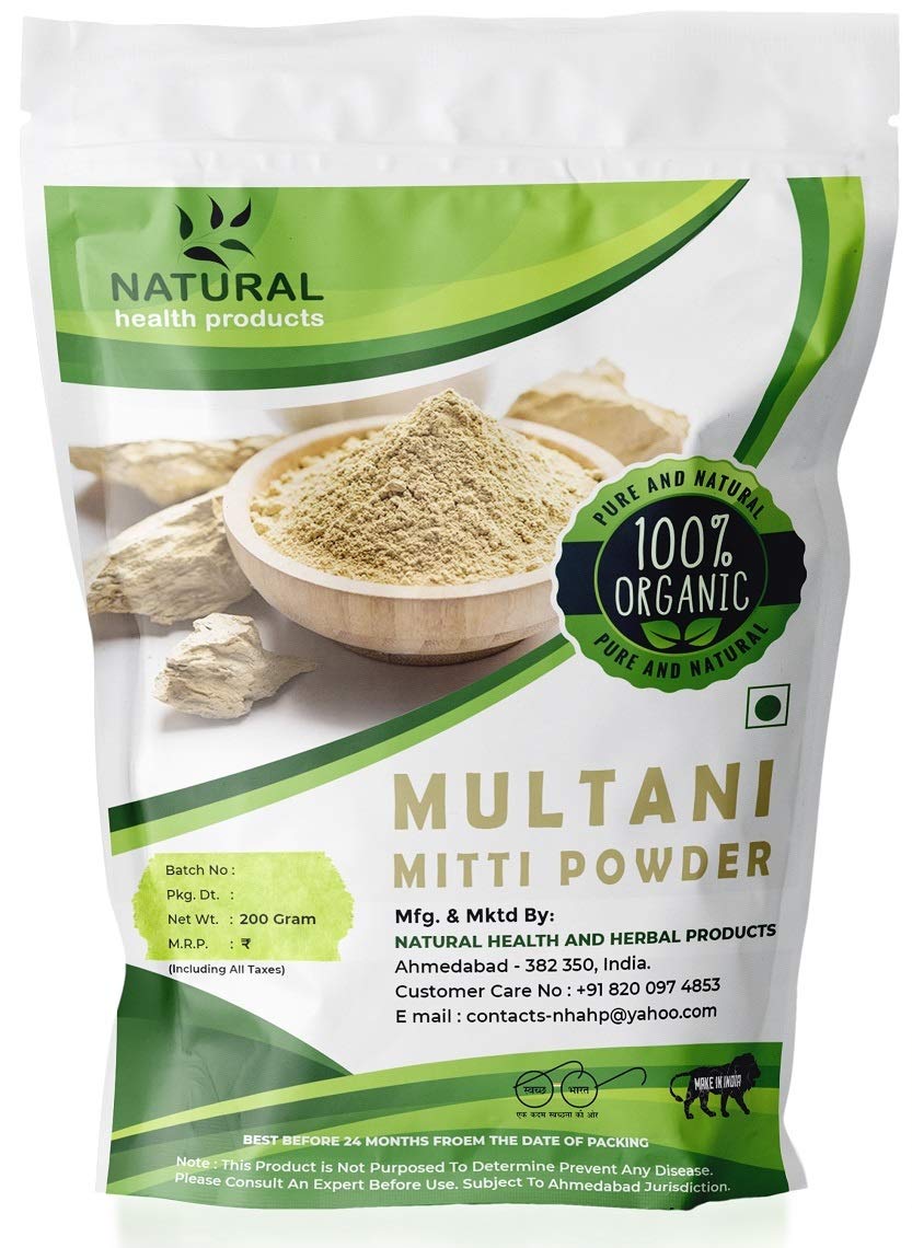 Natural Health Products 100% Natural Multani Mitti Powder (Fuller’s Earth/Calcium Bentonite Clay) For Face Pack And Hair Pack - 100Gms