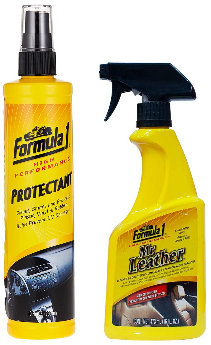 Formula 1 615006 Protectant (295 ml) & Mr.Leather 615163 Spray Cleaner and Conditioner (473 ml) Combo