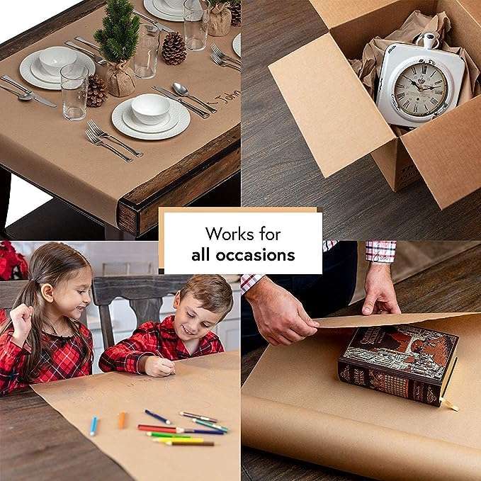 WRAP IT UP! Eco-Friendly Brown Kraft Paper Roll 100GSM (30 Inch * 10 Meter) 4