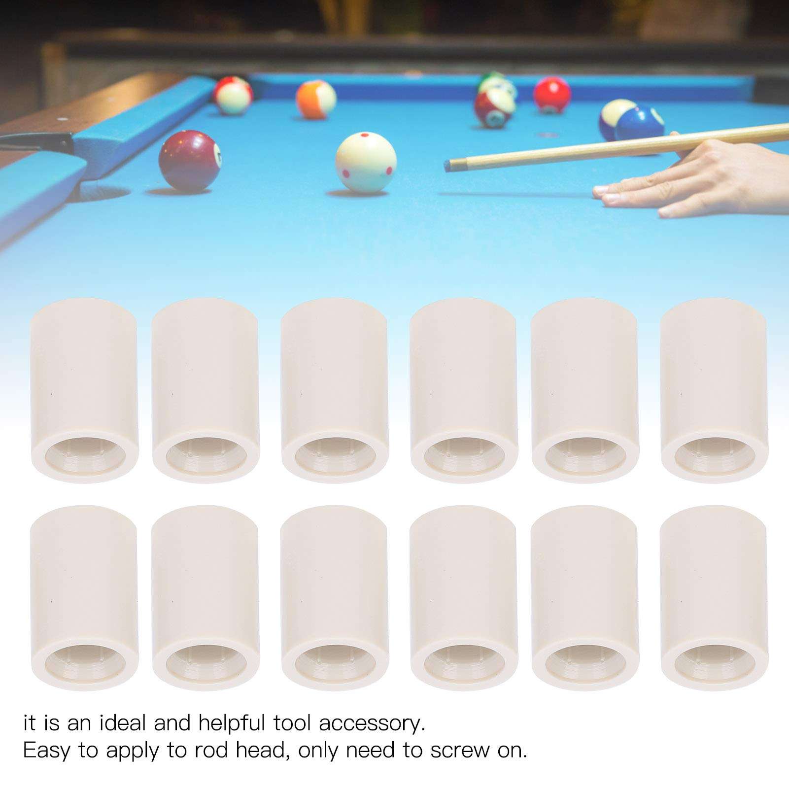 Billiard Cue Stick Ferrules, Ferrules Tubes Replacement Parts Billiard Accessories Snooker Pool Repair Parts 40pcs Pool Cue Ferrule for Replacement Parts(13MM, 0.8 inch) 4