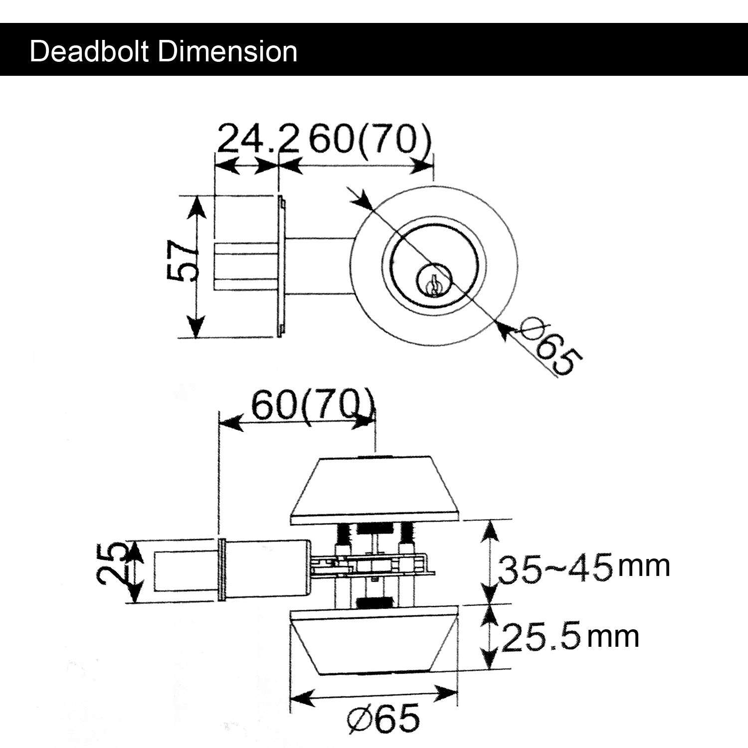 TOGU Double Cylinder Deadbolt Lock with Adjustable Backset,Front Door Lock for Home Entry Doors,Keyed on Both Sides, Oil Rubbed Bronze 6