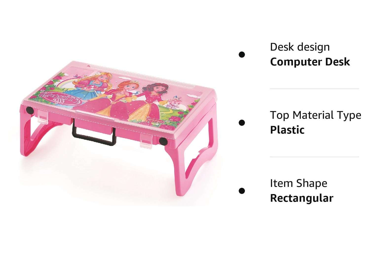 MOLTRES - Princess Life Multi-Utility Study Compack Desk | Food |Activity | Plastic Study Table | Easy to Carry | Light Weight (Light Pink) 3