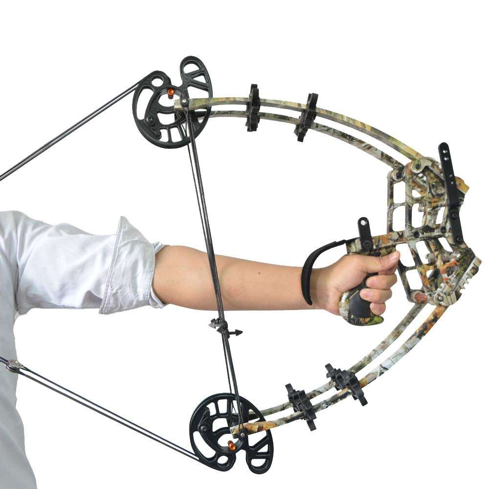 AMEYXGS Archery Compound Bow Dual-Purpose Steel Ball Hunting Bow 45lbs Triangle Bow Catapult for Outdoor Hunting Fishing for LH and RH (camo) 6