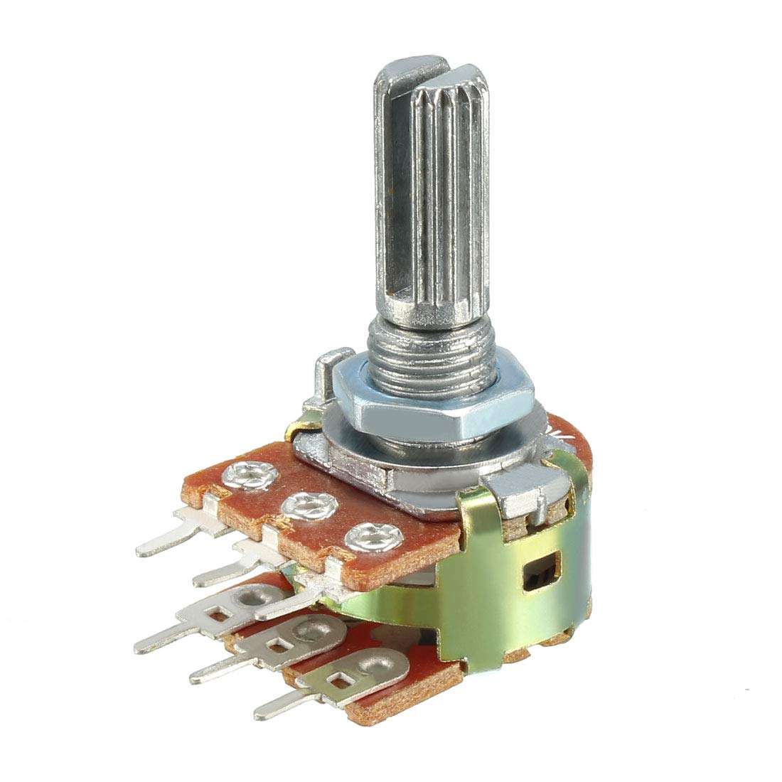 uxcell WH148 100K Ohm Variable Resistors Dual Rotary Carbon Film Taper Potentiometer 5pcs 4