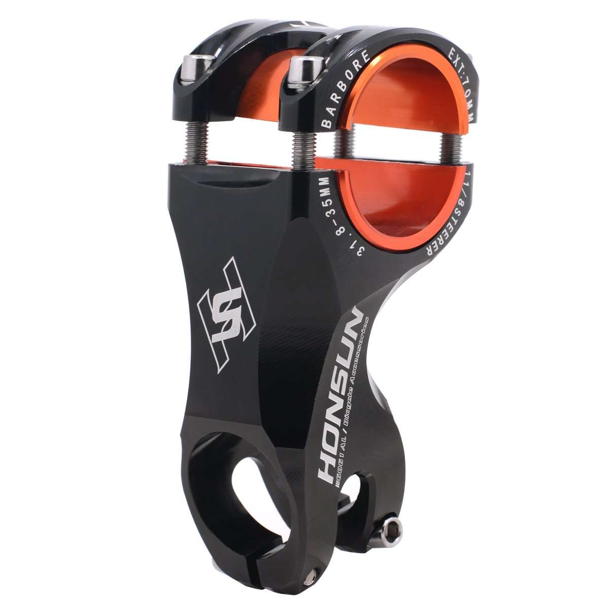 Felice Acekit Aluminum Alloy 31.8mm 7 Degree Bicycle Stem for Road Bike AM XC Mountain Bike with 1 1/8 Steer Tube and 1 1/4 Handlebar (Black II) 4