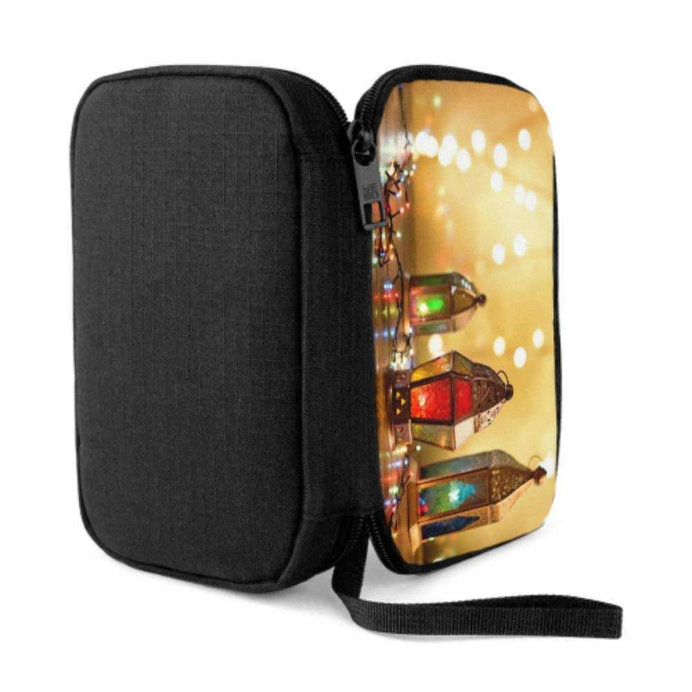 Electronics Accessories Organizer Bag Various Colorful Ramadan Lamps Lit Against Electronics Organizer Electronic Accessory Organizer Storage Bag of Cases for Cable, Charger, Phone, USB, Sd Card 3