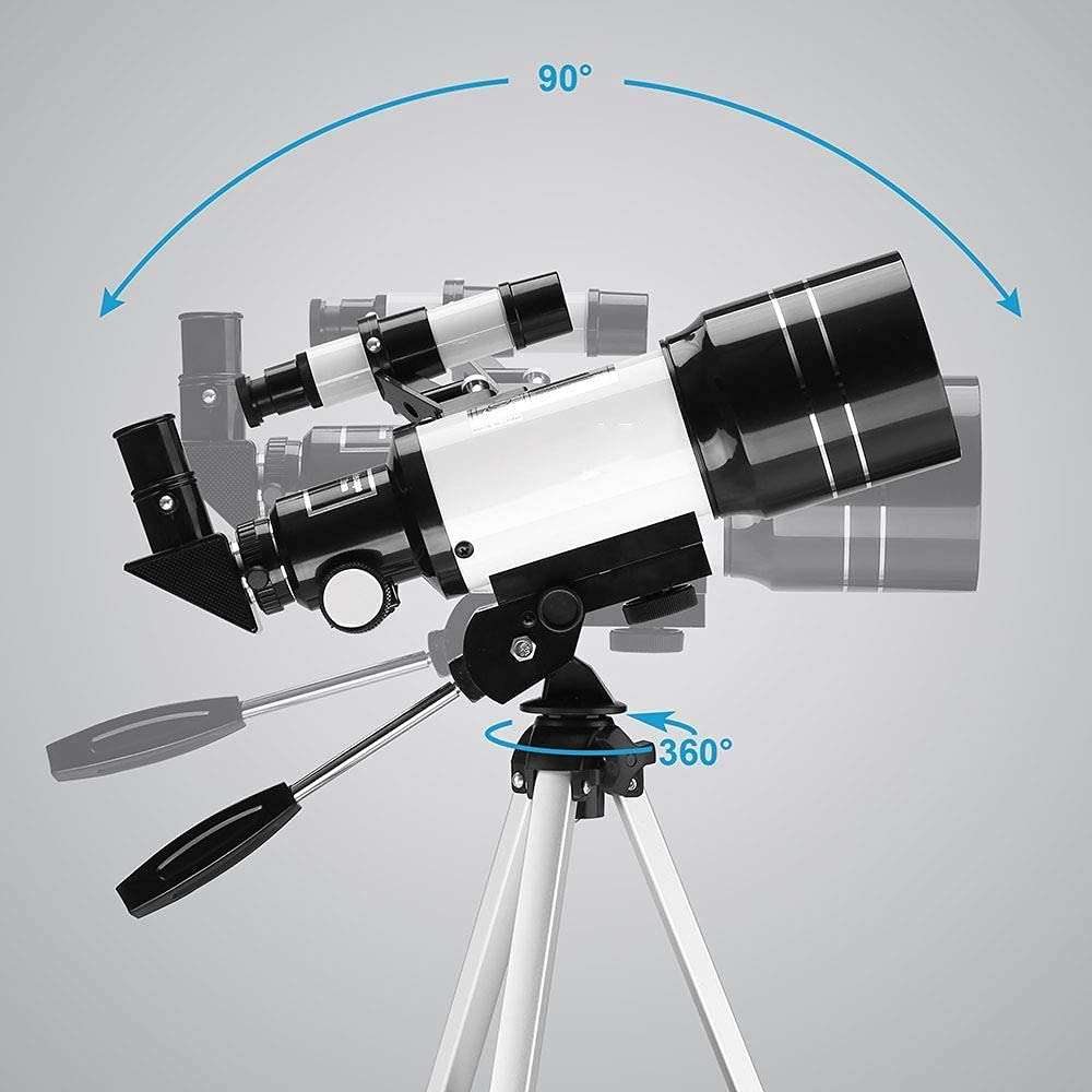 HAGNZHE Telescope for Kids Adults Beginners, 70mm Aperture BAK4 Prism Lens 400mm Astronomical Refractor Telescope for Astronomy with Smartphone Mount and Tripod and Camera Wire Controller 5