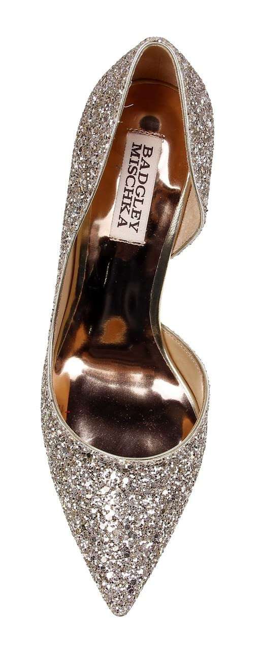 Badgley Mischka Women's Daisy Dress Pump, Silver, 5 M US 6