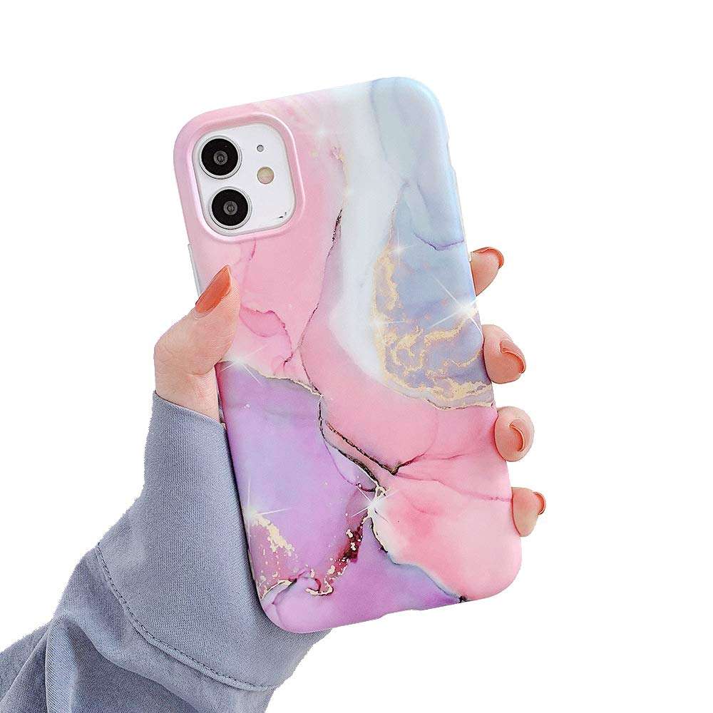 Wcysin Water Colours Marble Silicon Case Compatible with iPhone 12 & for iPhone 12 Pro (for iPhone 12 Pro& for iPhone 12) 1