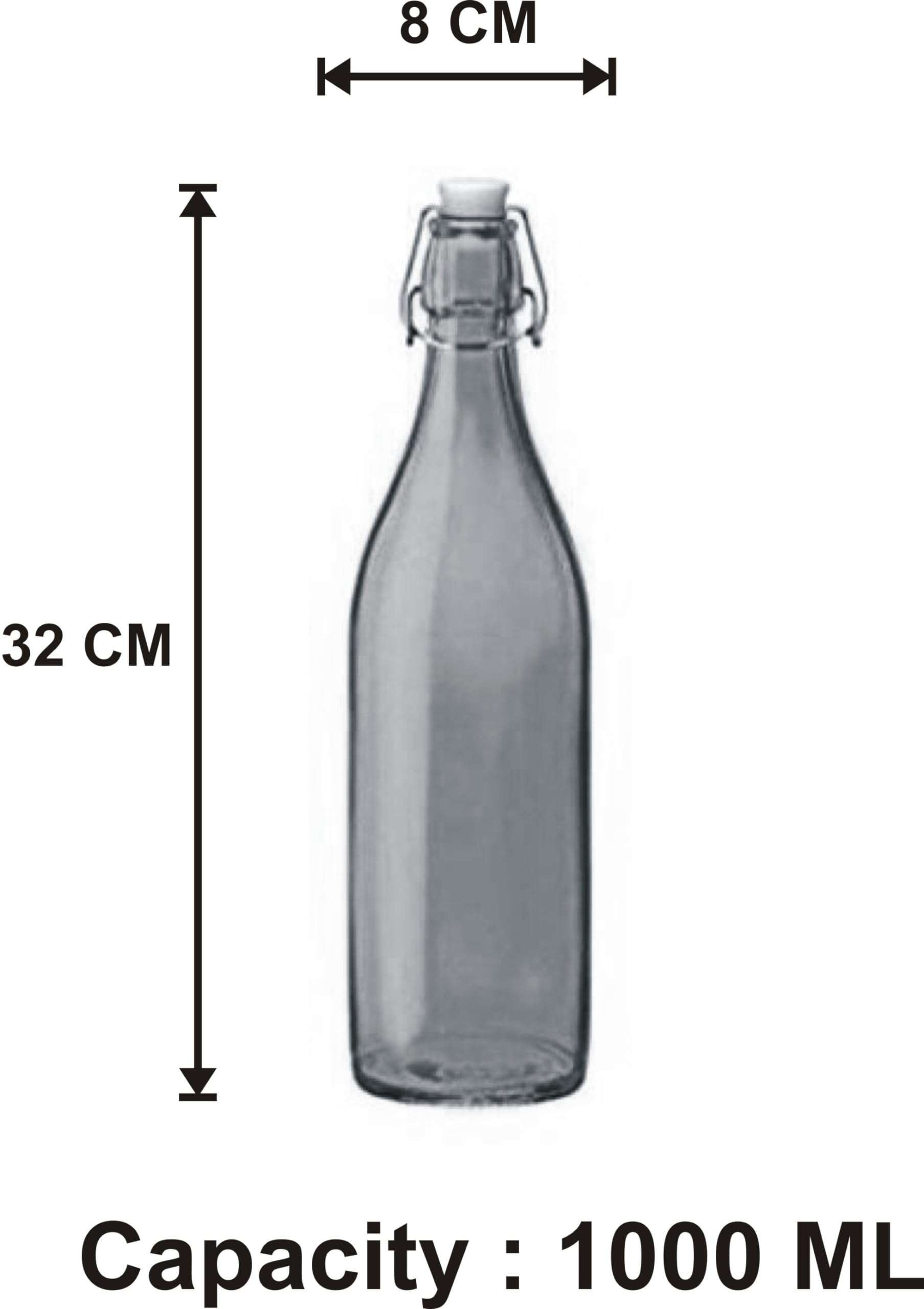 1st Time Multipurpose Kitchen Storage Glass Milk Bottle With Lid, Pink, 1000 Ml, 8 X 8 X 32 Cm 4