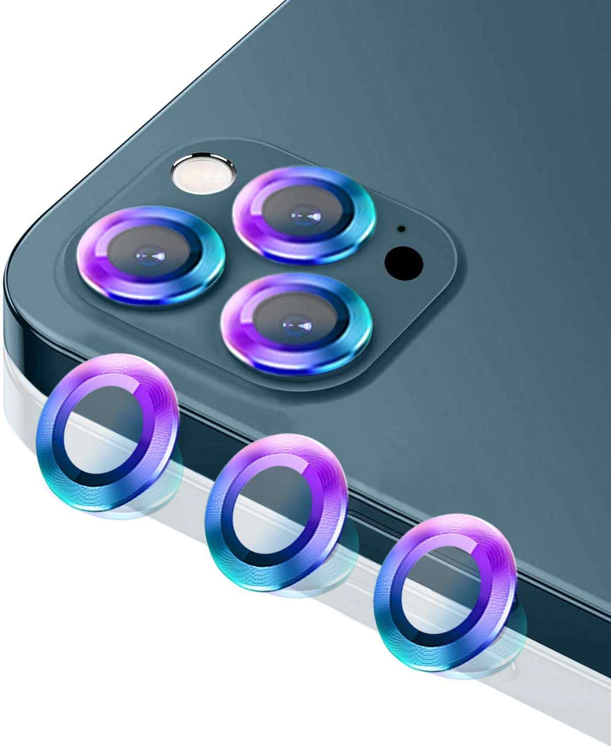 LOXXO® Camera Lens Screen Protector Designed for iPhone 11 (6.1) Camera Protection Tempered Glass,High Definition Anti-Scratch/Dust (iPhone 11, Rainbow)