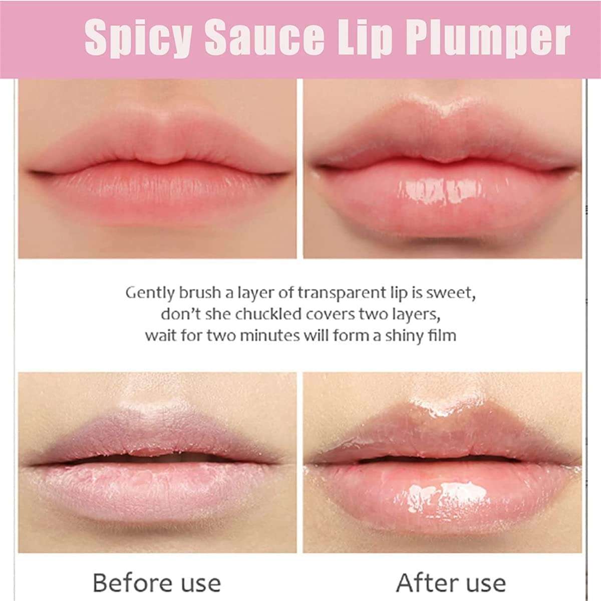 vljsfkh Lip Plumper Nutri-Filler Lips, Instant Lip Plumper Gloss, Lip Plumper Clear, Advanced Lip Plumping Treatment, Day and Night Lip Plumper for Women 3